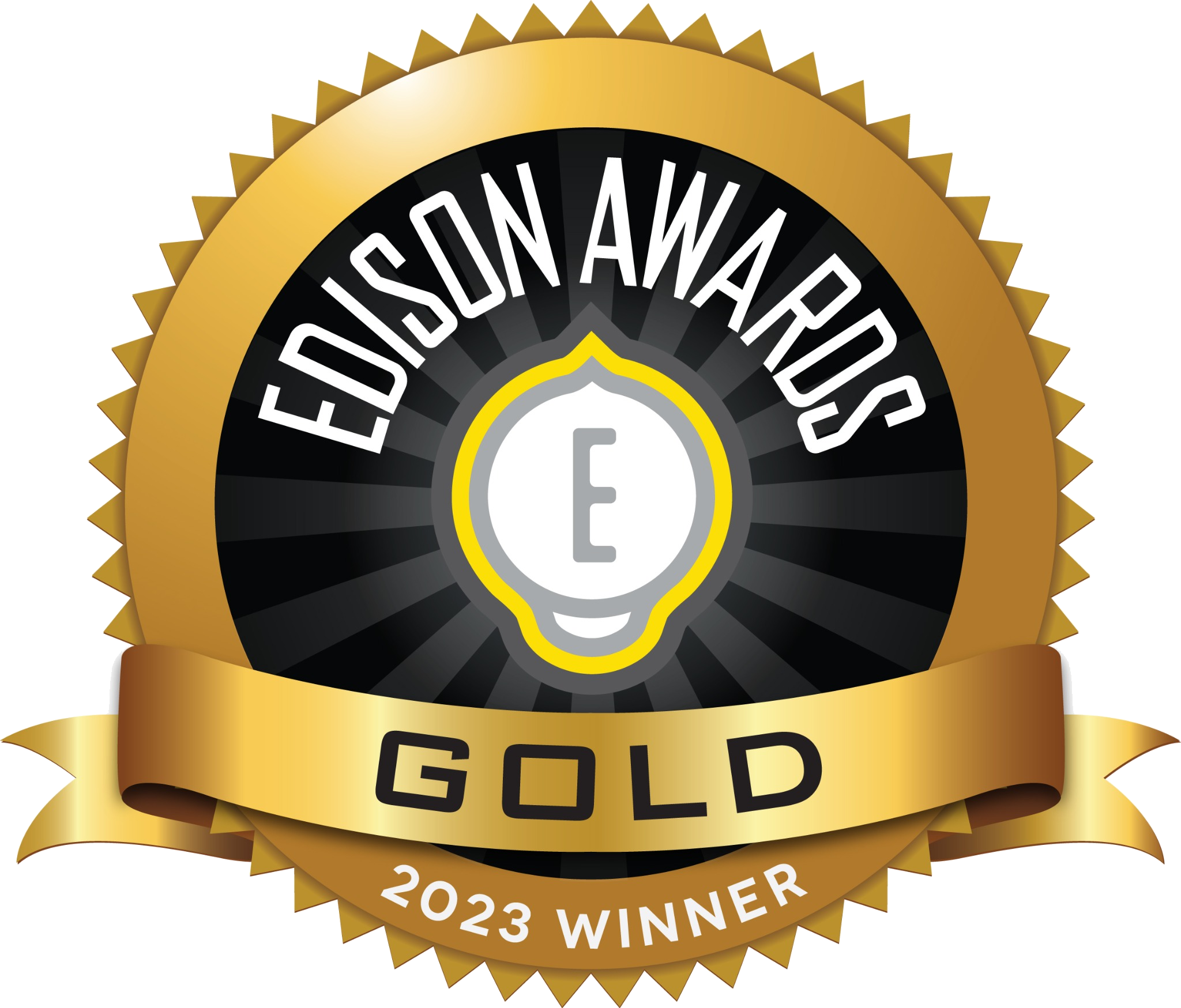 2023 Edison Awards Gold Winner badge for the Digital Equity Bus recognition.